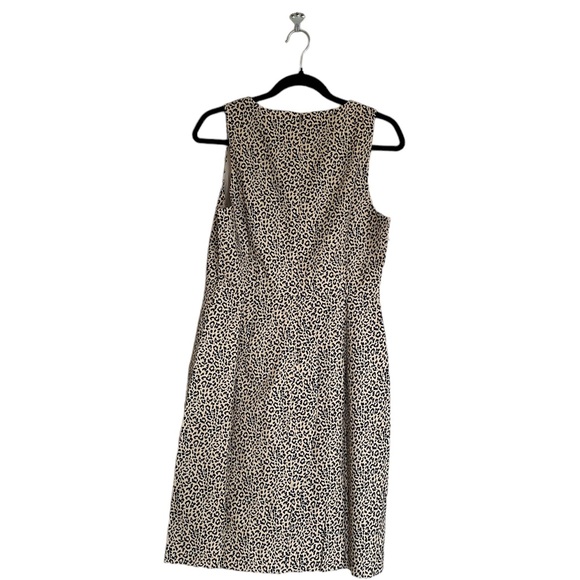 NWOT J.Crew Leopard/Animal Print Sheath Dress 100% Cotton - Picture 4 of 7